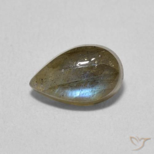 Labradorite Multicolore naturale da 1.04 ct, Forma a pera, Traslucido