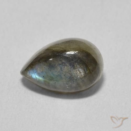 1.68ct Naturale Multicolore Labradorite, Forma a pera, Traslucido