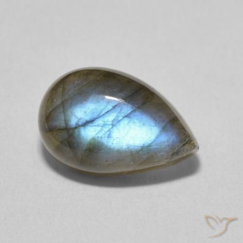 4.00ct Naturale Multicolore Labradorite, Forma a pera, Traslucido