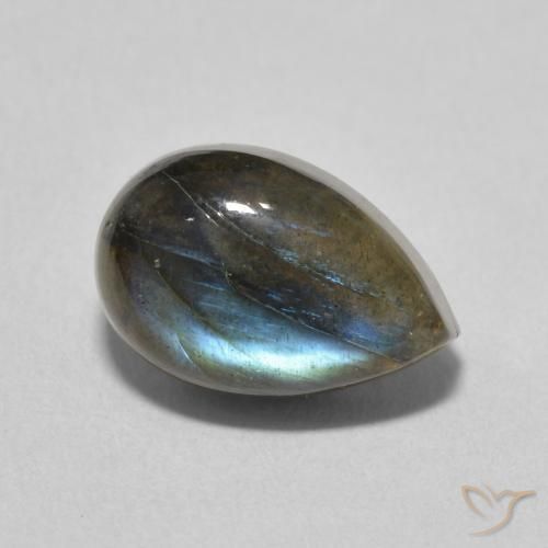 Labradorite Multicolore naturale da 4.40 ct, Forma a pera, Traslucido