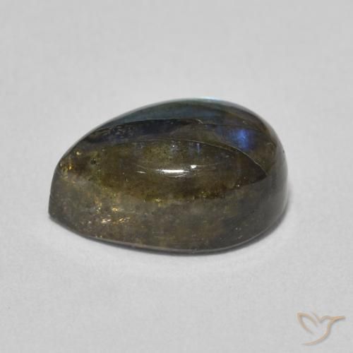 Labradorite Multicolore naturale da 4.40 ct, Forma a pera, Traslucido