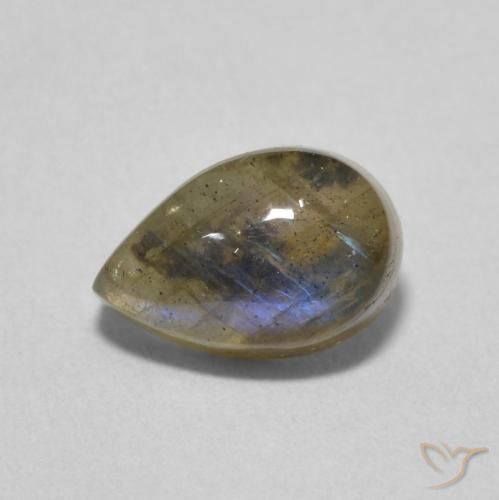 Labradorite Multicolore naturale da 1.69 ct, Forma a pera, Traslucido