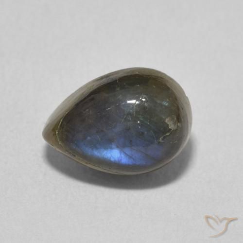 1.86ct Naturale Multicolore Labradorite, Forma a pera, Traslucido