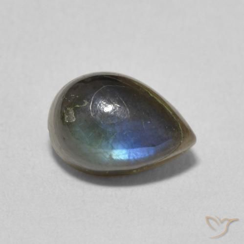 Labradorite Multicolore naturale da 1.86 ct, Forma a pera, Traslucido