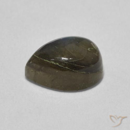 Labradorite Multicolore naturale da 1.86 ct, Forma a pera, Traslucido