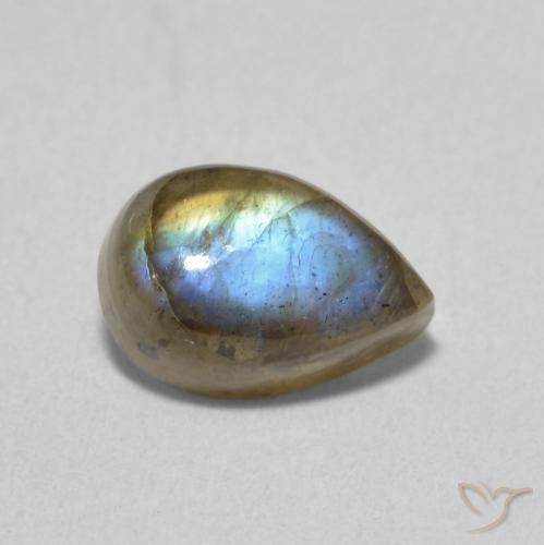 Labradorite Multicolore naturale da 1.66 ct, Forma a pera, Traslucido