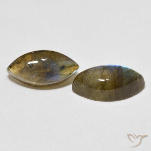Gemme di Labradorite Multicolore naturale da 4.77 ct, Taglio marquise, Traslucido
