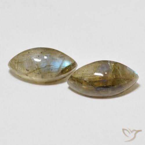 4.96ctw Naturale Multicolore Labradorite, Taglio marquise, Traslucido