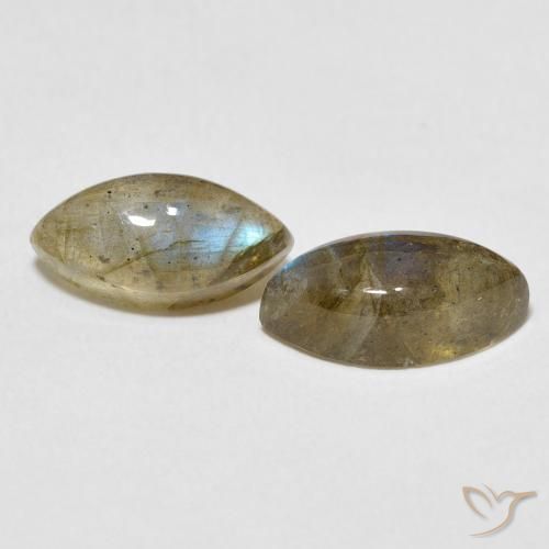 Gemme di Labradorite Multicolore naturale da 4.96 ct, Taglio marquise, Traslucido