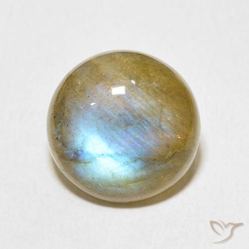 9.57ct Naturale Multicolore Labradorite, Rotondo, Traslucido