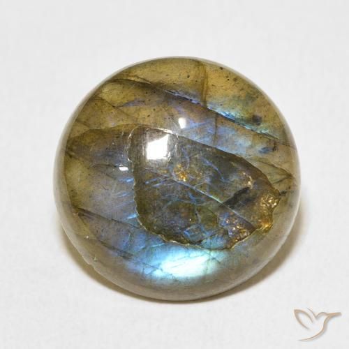 12.33ct Naturale Multicolore Labradorite, Rotondo, Traslucido