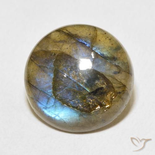 Labradorite Multicolore naturale da 12.33 ct, Rotondo, Traslucido