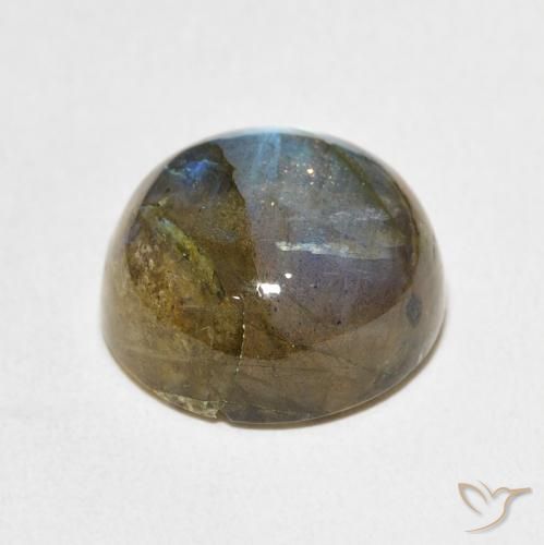 Labradorite Multicolore naturale da 11.82 ct, Rotondo, Traslucido