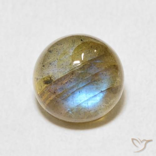 2.54ct Naturale Multicolore Labradorite, Rotondo, Traslucido