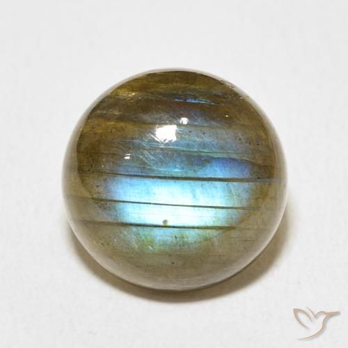 9.29ct Naturale Multicolore Labradorite, Rotondo, Traslucido