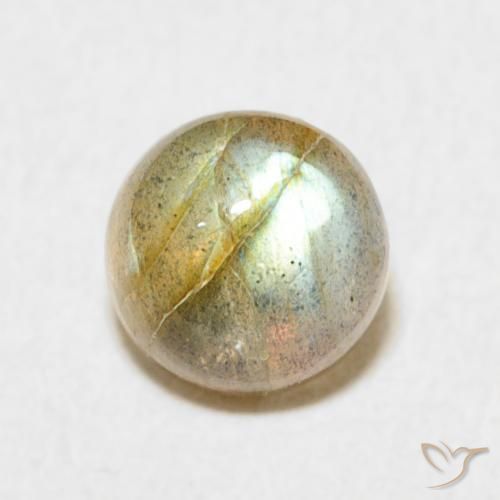 1.66ct Naturale Multicolore Labradorite, Rotondo, Traslucido