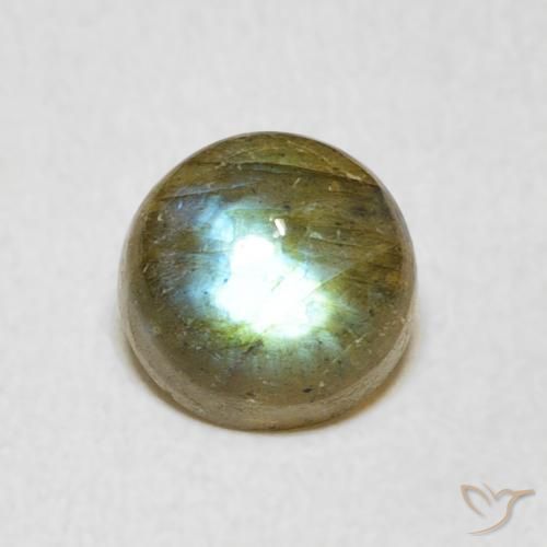 1.77ct Naturale Multicolore Labradorite, Rotondo, Traslucido