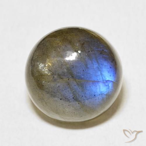 8.22ct Naturale Multicolore Labradorite, Rotondo, Traslucido