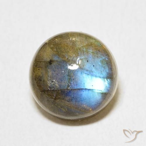 2.87ct Naturale Multicolore Labradorite, Rotondo, Traslucido