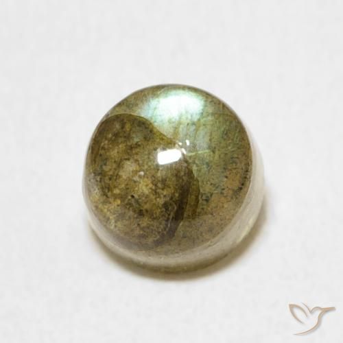 1.34ct Naturale Multicolore Labradorite, Rotondo, Traslucido