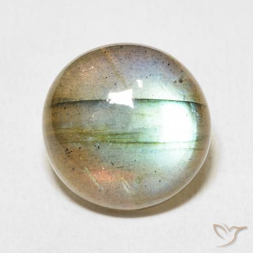 8.34ct Naturale Multicolore Labradorite, Rotondo, Traslucido