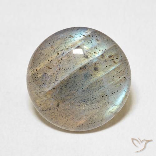 6.92ct Naturale Multicolore Labradorite, Rotondo, Traslucido