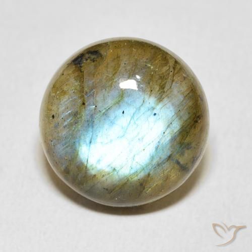 9.47ct Naturale Multicolore Labradorite, Rotondo, Traslucido