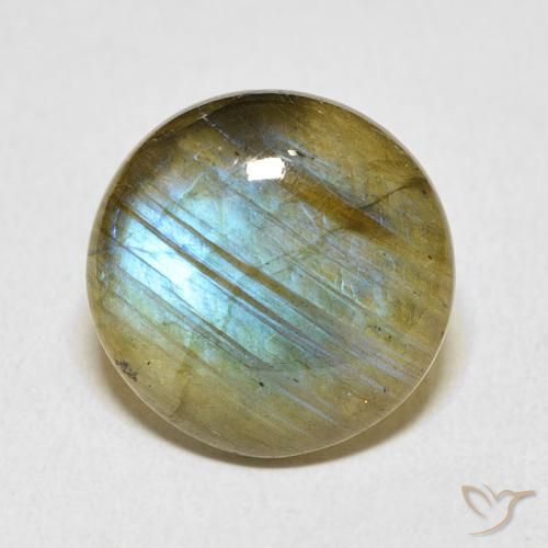 7.10ct Naturale Multicolore Labradorite, Rotondo, Traslucido