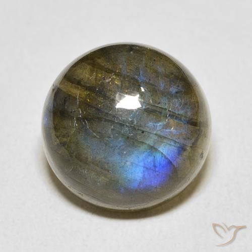12.91ct Naturale Multicolore Labradorite, Rotondo, Traslucido