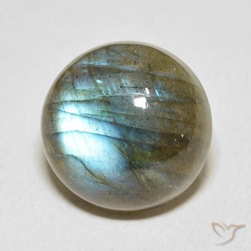 Labradorite Multicolore naturale da 12.56 ct, Rotondo, Traslucido