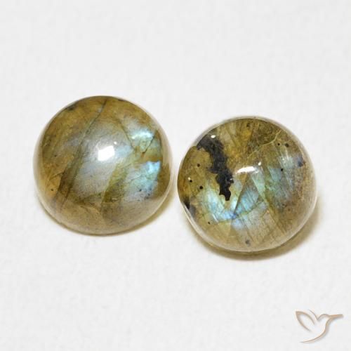 2.07ctw Naturale Multicolore Labradorite, Rotondo, Traslucido
