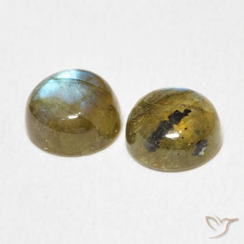 Gemme di Labradorite Multicolore naturale da 2.07 ct, Rotondo, Traslucido