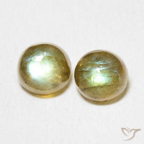 1.38ctw Naturale Multicolore Labradorite, Rotondo, Traslucido