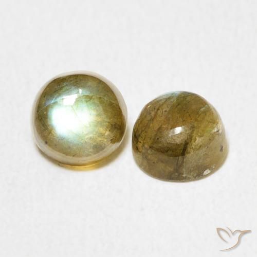 Gemme di Labradorite Multicolore naturale da 1.38 ct, Rotondo, Traslucido