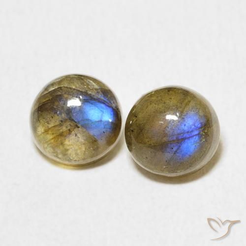 2.24ctw Naturale Multicolore Labradorite, Rotondo, Traslucido