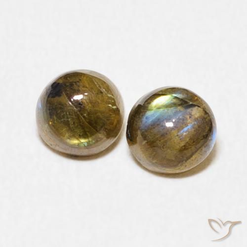 1.37ctw Naturale Multicolore Labradorite, Rotondo, Traslucido