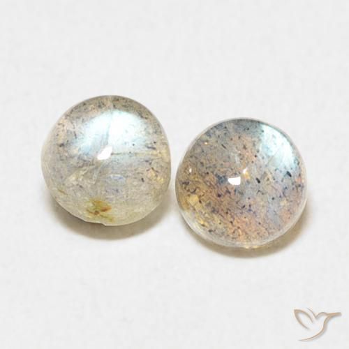 1.34ctw Naturale Multicolore Labradorite, Rotondo, Traslucido
