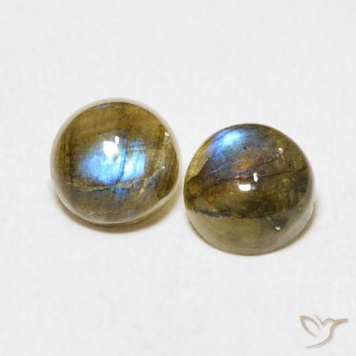 2.08ctw Naturale Multicolore Labradorite, Rotondo, Traslucido