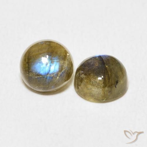 Gemme di Labradorite Multicolore naturale da 2.08 ct, Rotondo, Traslucido