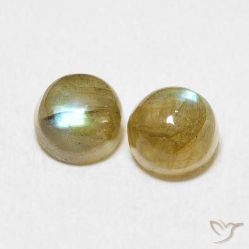 1.50ctw Naturale Multicolore Labradorite, Rotondo, Traslucido