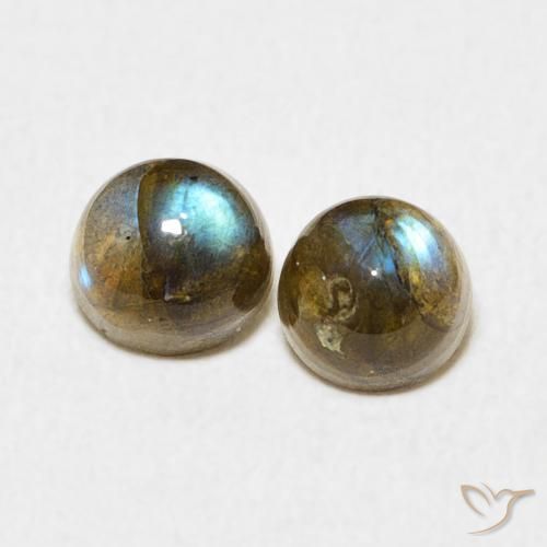 1.38ctw Naturale Multicolore Labradorite, Rotondo, Traslucido