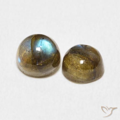 Gemme di Labradorite Multicolore naturale da 1.38 ct, Rotondo, Traslucido