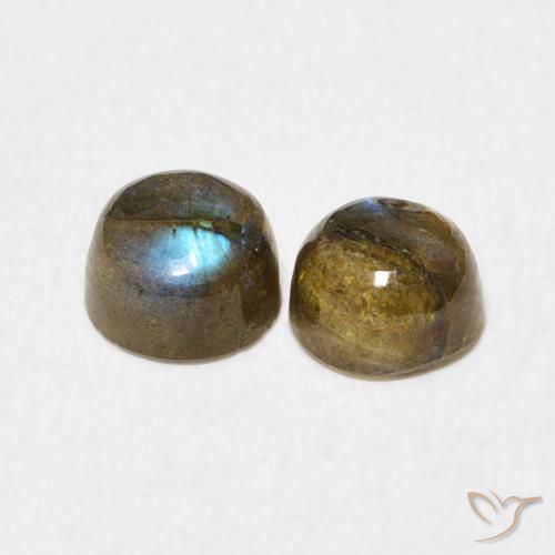 Gemme di Labradorite Multicolore naturale da 1.38 ct, Rotondo, Traslucido