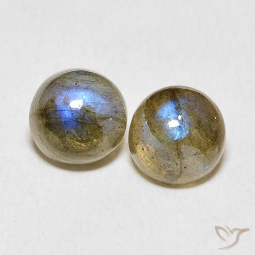 3.49ctw Naturale Multicolore Labradorite, Rotondo, Traslucido
