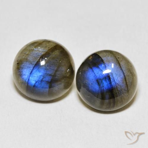 13.86ctw Naturale Multicolore Labradorite, Rotondo, Traslucido