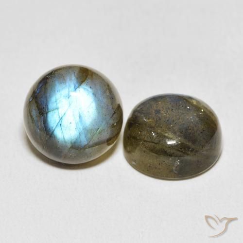Gemme di Labradorite Multicolore naturale da 15.42 ct, Rotondo, Traslucido