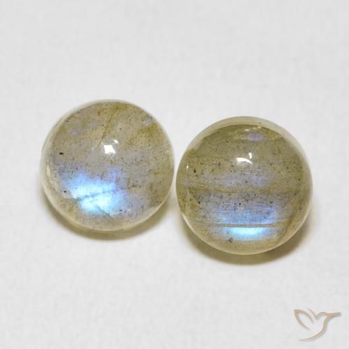 3.61ctw Naturale Multicolore Labradorite, Rotondo, Traslucido