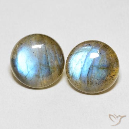 10.06ctw Naturale Multicolore Labradorite, Rotondo, Traslucido