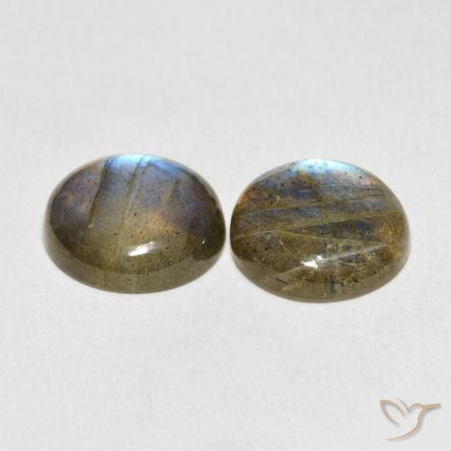 Gemme di Labradorite Multicolore naturale da 10.06 ct, Rotondo, Traslucido