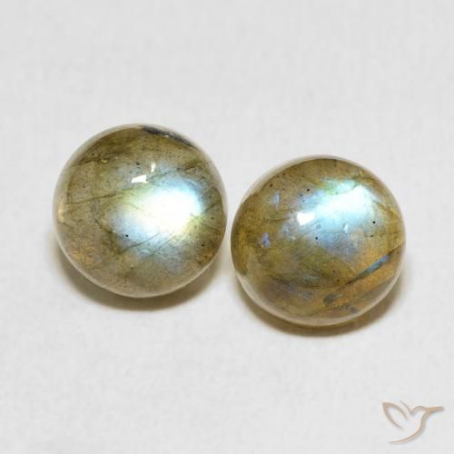 5.00ctw Naturale Multicolore Labradorite, Rotondo, Traslucido